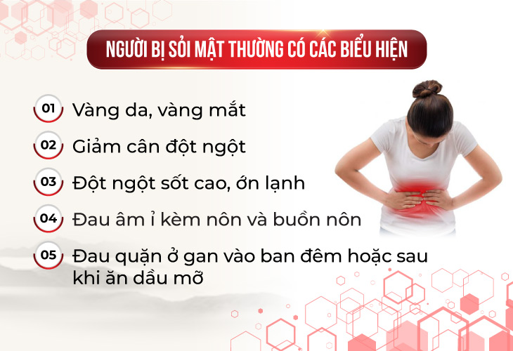 biểu hiện thường gặp khi bị sỏi mật 